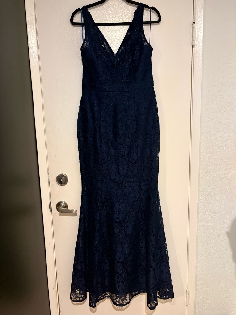 MANIJU Lace V-Neck Dress - Navy - Picture 4 of 4